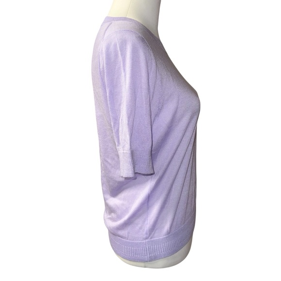 J. Crew Lavender Silk Blend Short Sleeve Crewneck Sweater sz Medium new nwt - Picture 6 of 10